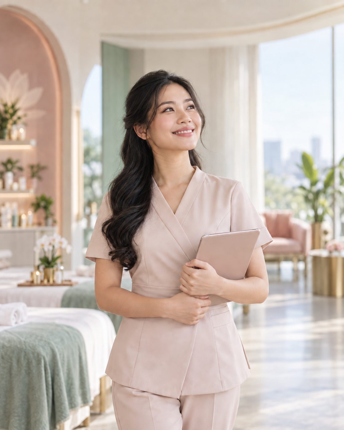 Người mẫu minh họa cô gái trẻ với khát vọng phát triển chuyên môn Beauty & Wellness